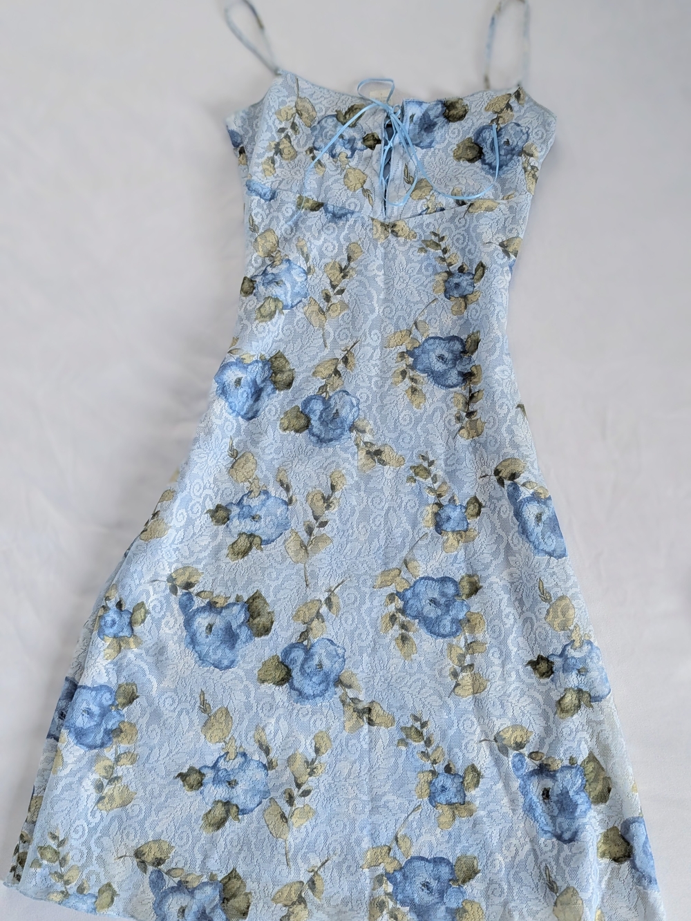 90s-Inspired Floral Slip Dress with Corset-Style Detailing